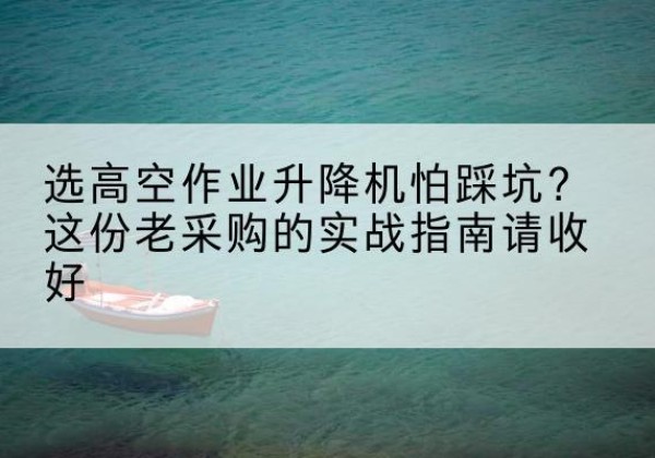 平昌高空作业升降机厂家推荐-选高空作业升降机怕踩坑？这份老采购的实战指南请收好